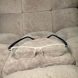 Charriol White and Navy Rimless Rectangular Glasses